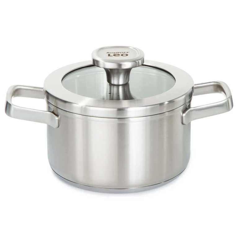 Leo Graphite Recycled 18/10 Stainless Steel Stockpot 6.25", 1.7qt. With Glass Lid