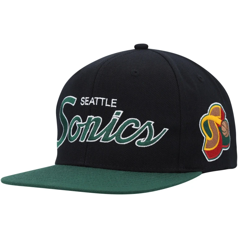 Men's NBA Team Script 2.0 Snapback Hwc Supersonics Snapback Caps