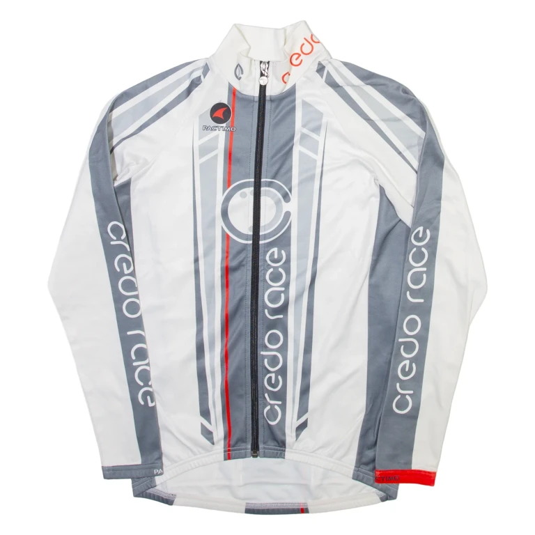 PACTIMO Full Zip Mens Jersey White Long Sleeve XS