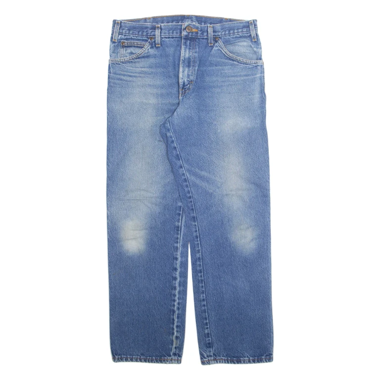 DICKIES Mens Jeans Blue Regular Straight Stone Wash W32 L29