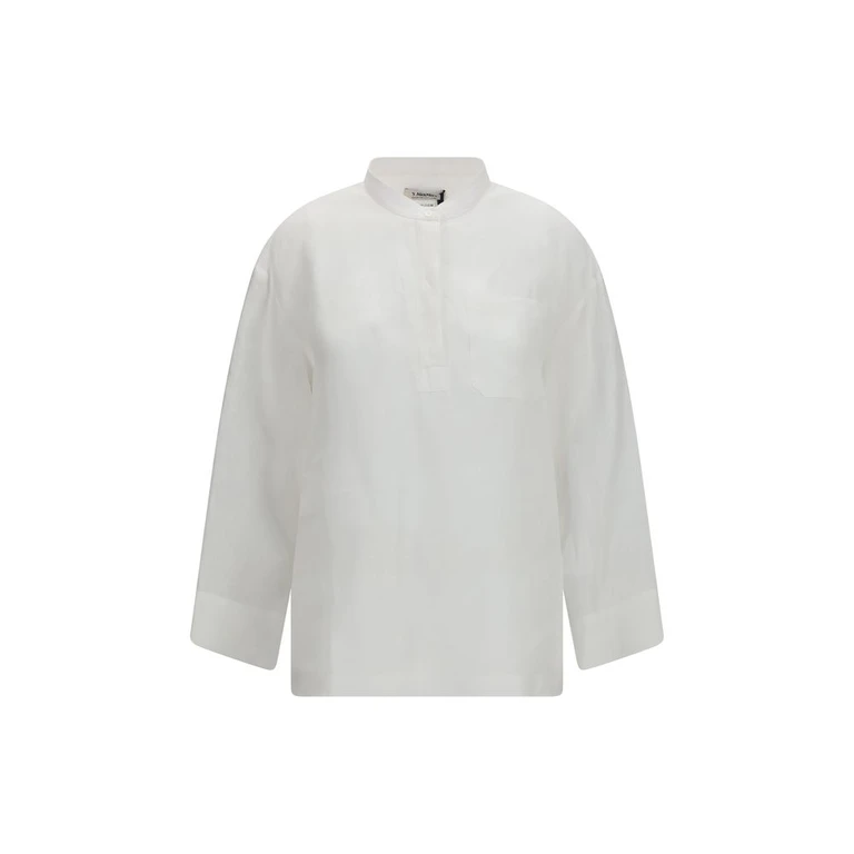 'S Max Mara White Linen Dress Shirt - Women