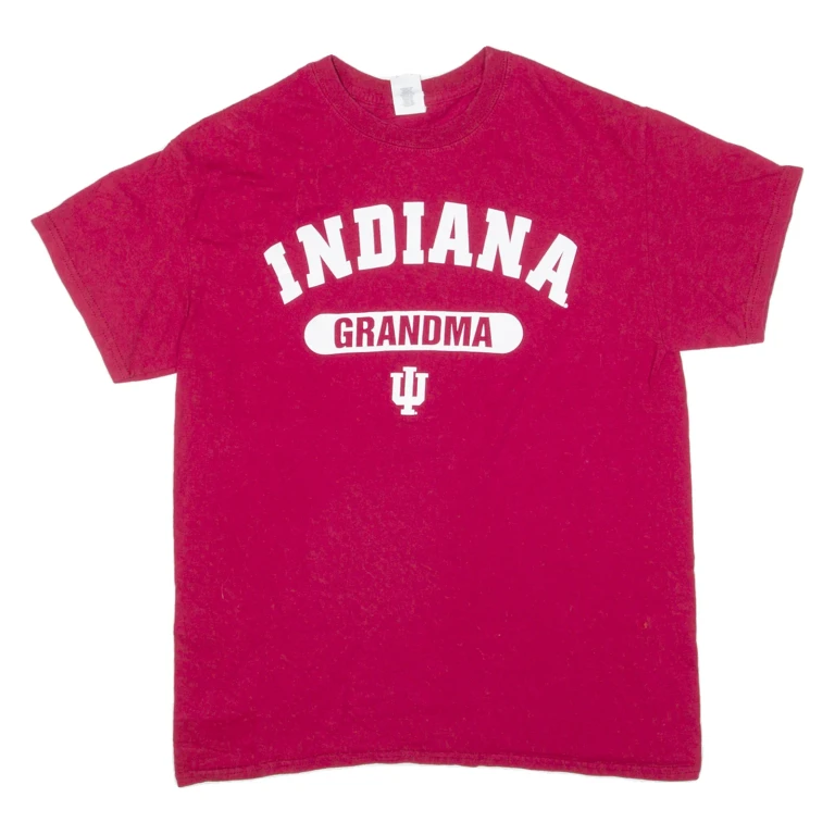 GILDAN Indiana Grandma Womens T-Shirt Maroon USA M