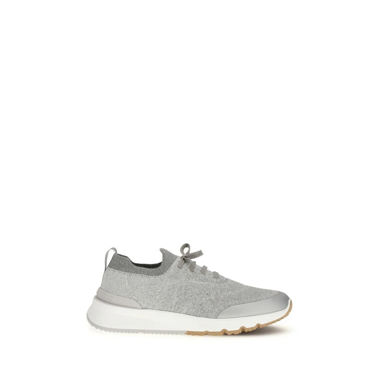 Brunello Cucinelli Gray Cotton Athletic Sneakers - Men