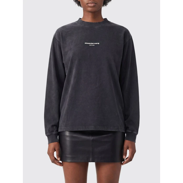 Long-Sleeve Cotton T-Shirt with Contrast Logo (UCC3261908011)