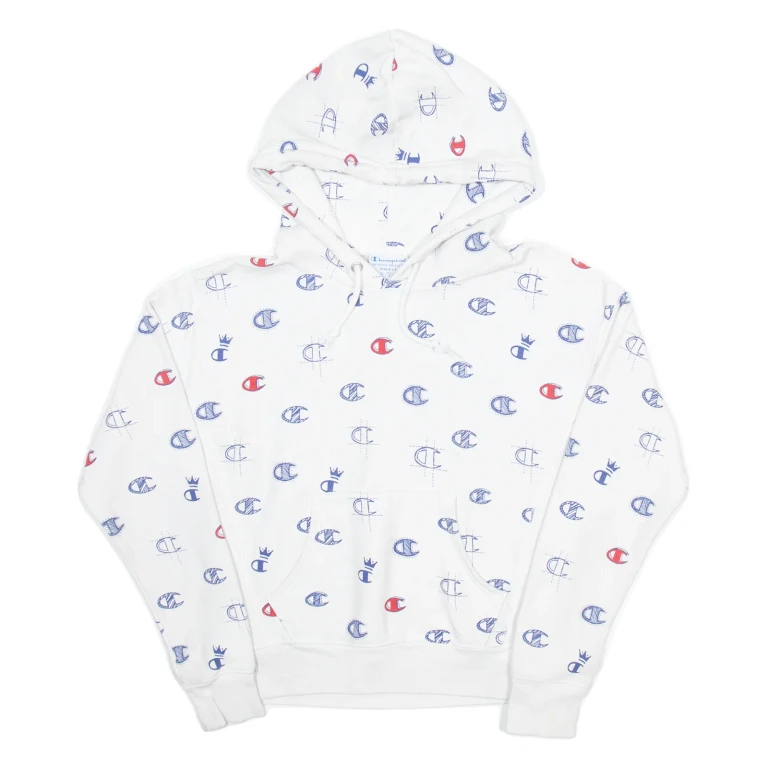 CHAMPION Mens White Hoodie S