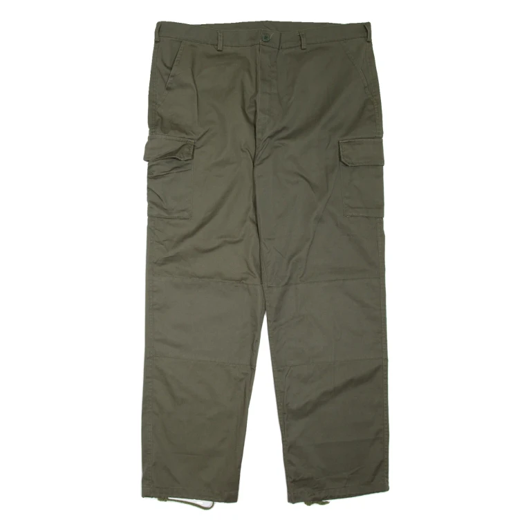 BLUE RIVER Cargo Mens Trousers Green Relaxed Tapered W42 L32