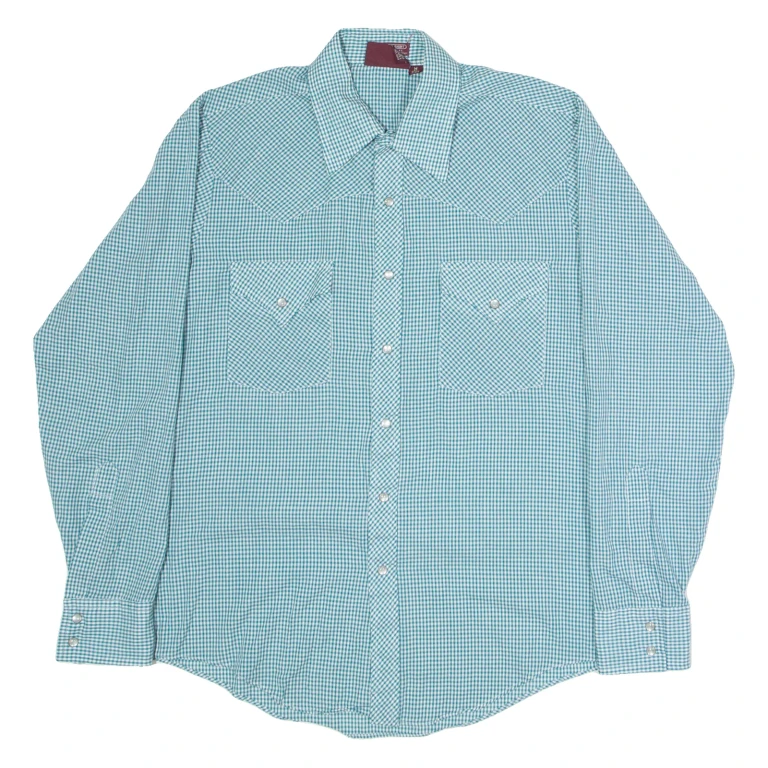 THE GREAT PLAINS Womens Shirt Green Check Long Sleeve M