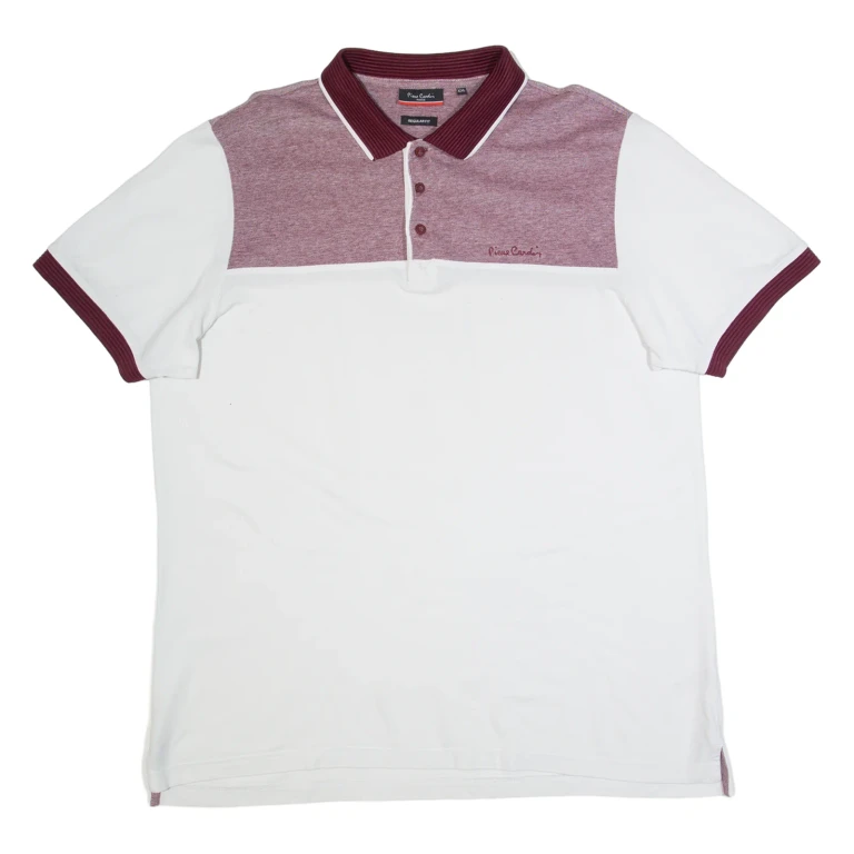 PIERRE CARDIN Mens Polo Shirt White 2XL