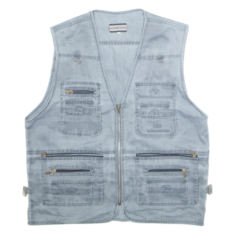 EASTERN COLLEGE Mens Gilet Blue 2XL