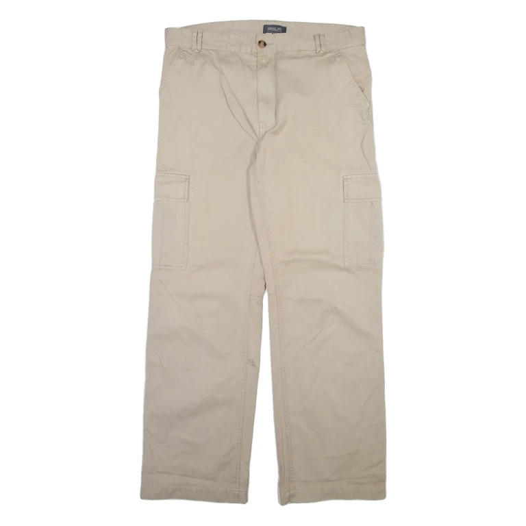 SERGIO VITTI Cargo Mens Trousers Beige Regular Straight W35 L32