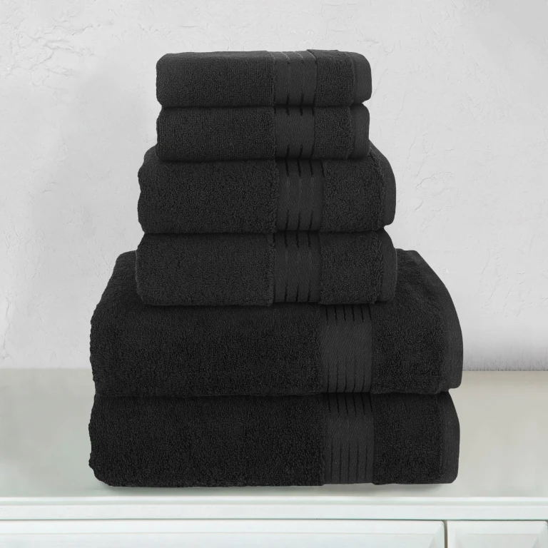 6-Piece Turkish Cotton Towel Set, 2 Washcloths, 2 Hand Towels and 2 Bath Towels