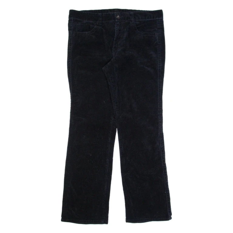 CALVIN KLEIN Womens Corduroy Trousers Black Regular Flared W34 L32