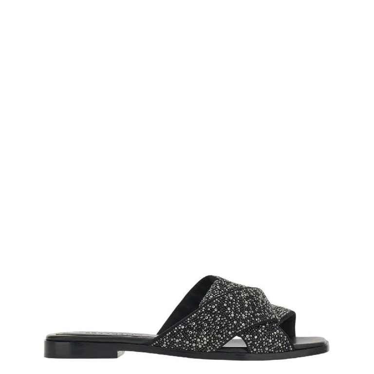 Ferragamo Origami Knot and Crystals Slide Sandals, Size 7 C