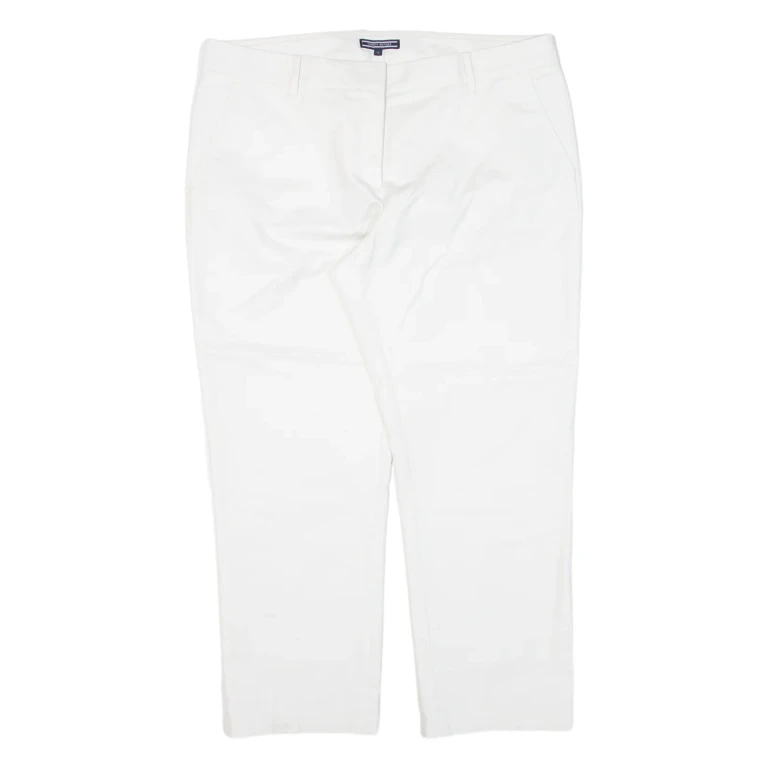 TOMMY HILFIGER Womens Trousers White Regular Straight W36 L24