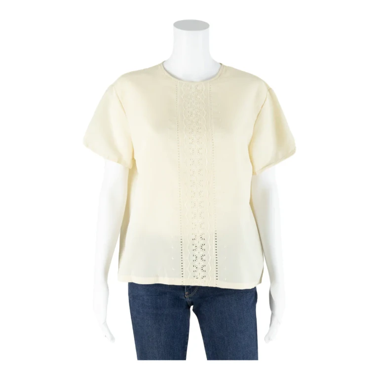 TERYLENE Womens Top Cream 90s L