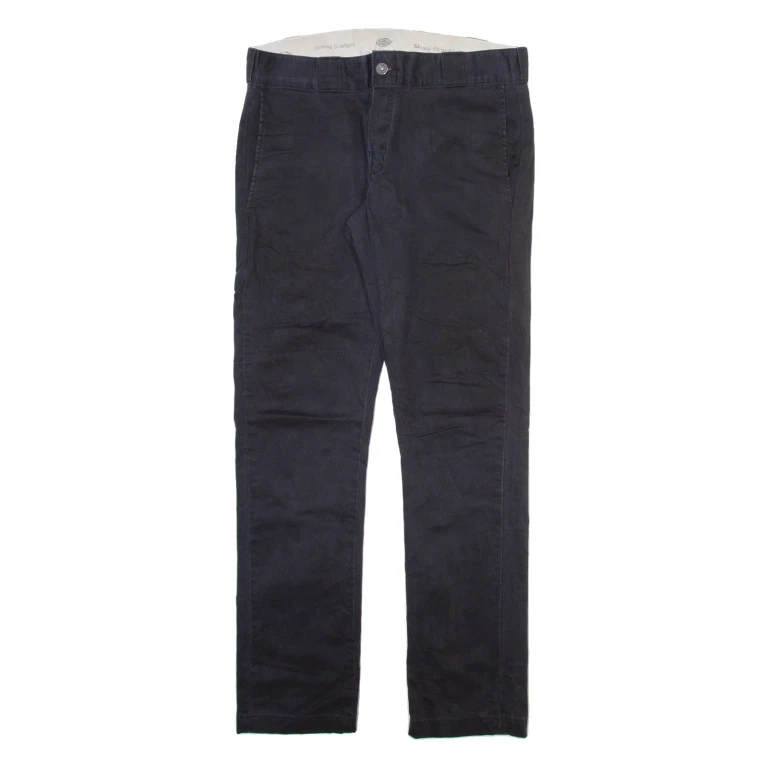 DICKIES Mens Trousers Black Slim Straight W30 L32