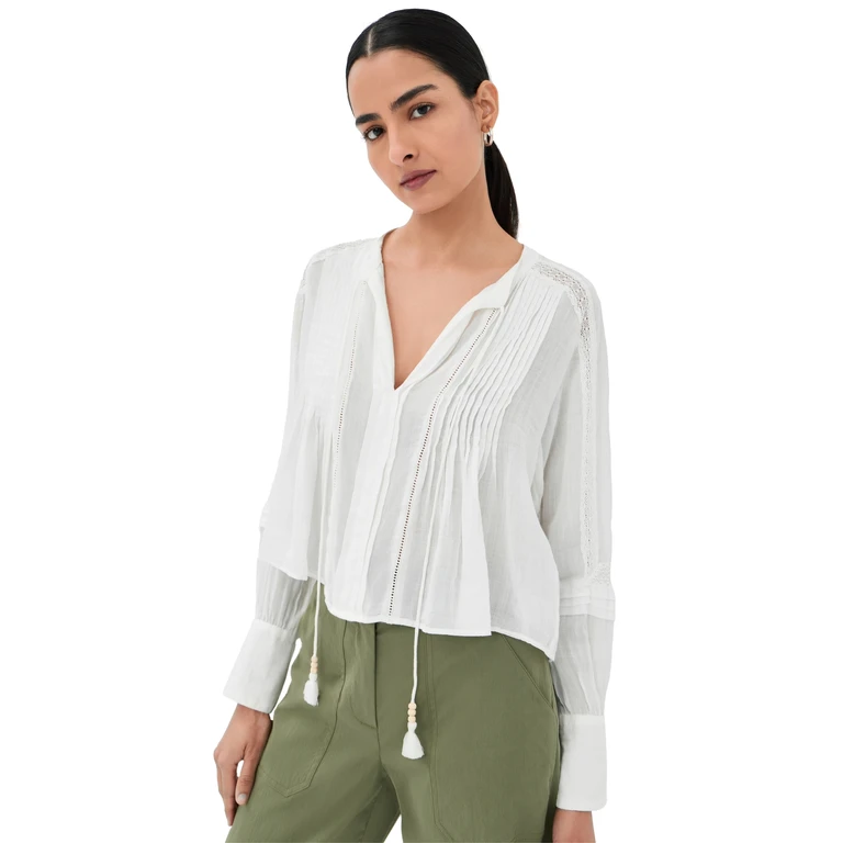 Veronica Beard Sawyer Blouse White 12
