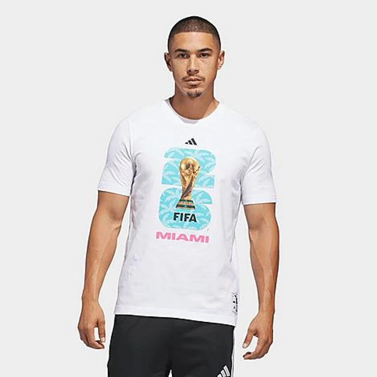 adidas Men's Soccer FIFA World Cup 26 Host City Miami Graphic T-Shirt in White Size: XS