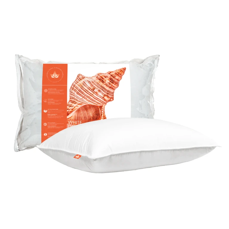 625 Loft White Down Pillow, Medium Support