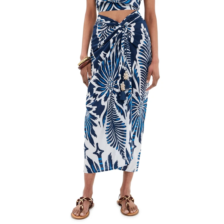 Poupette St Barth Uma Long Skirt Navy Cartagena M
