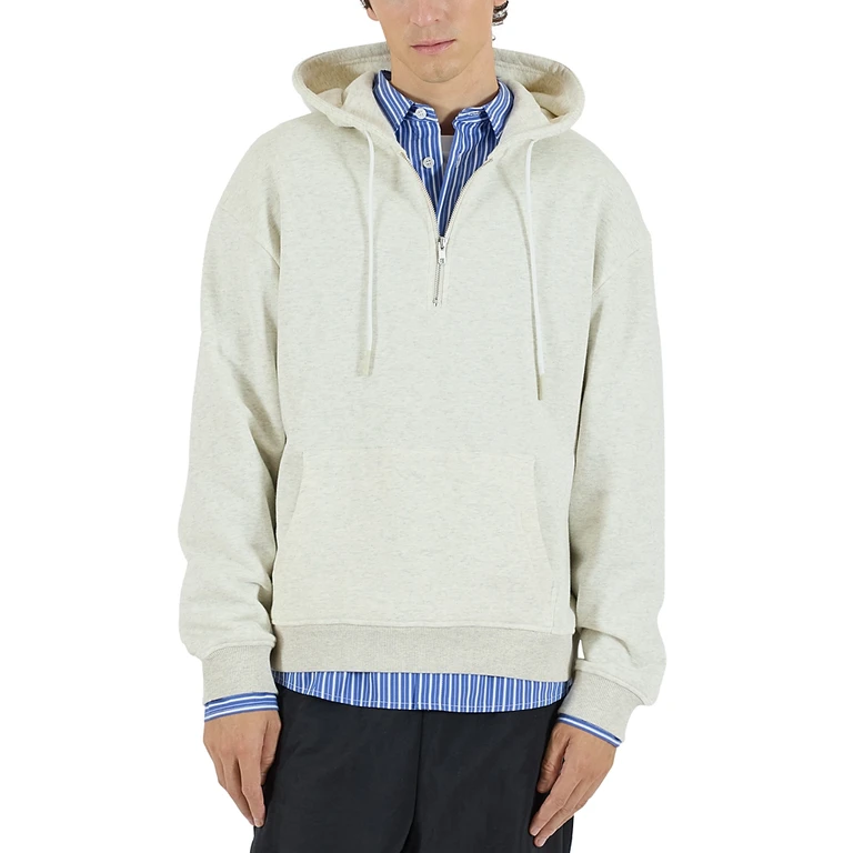 Krost Men's Quarter Zip Fleece Hooded Sweatshirt