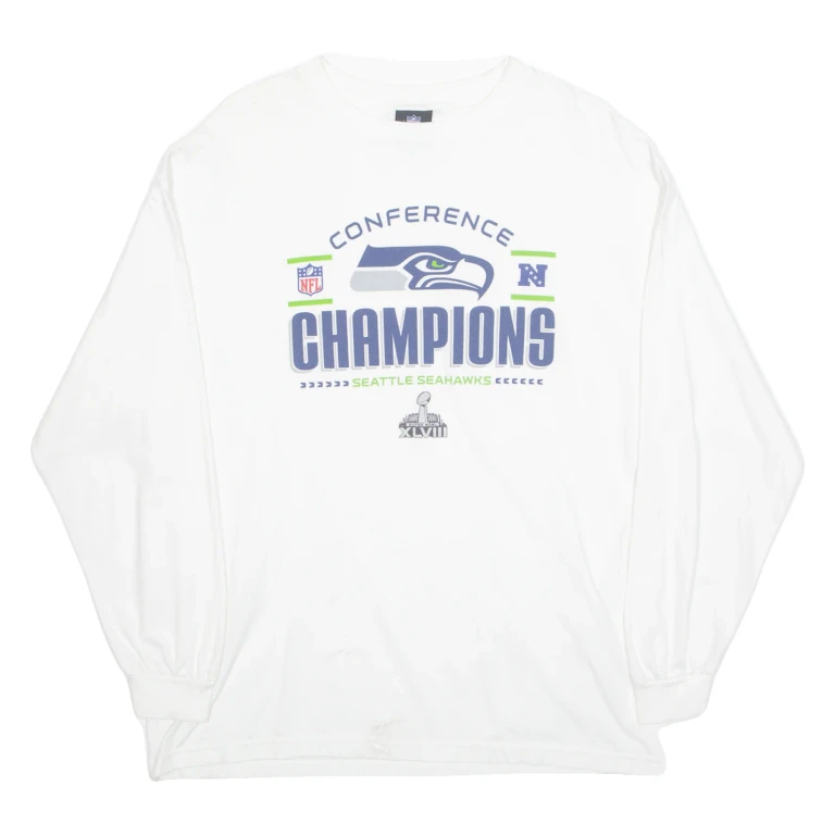 NFL Seattle Seahawks Mens T-Shirt White Long Sleeve USA XL