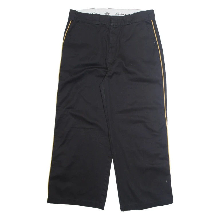 DICKIES Chino Mens Trousers Black Regular Wide-Leg W32 L28