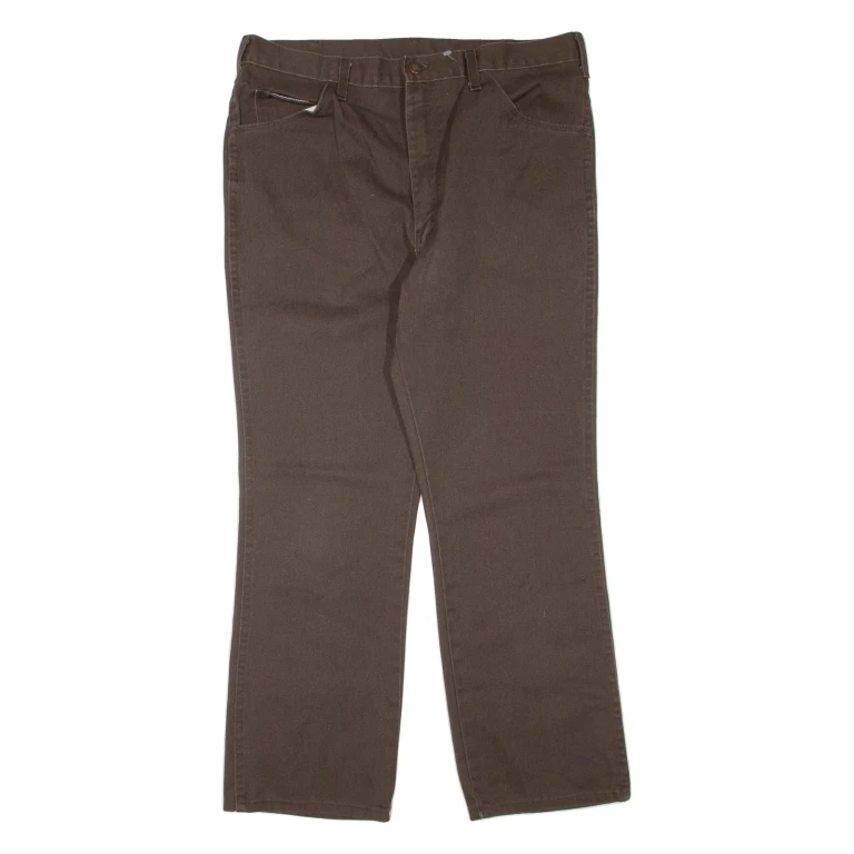 DICKIES Mens Trousers Brown Regular Bootcut W34 L28