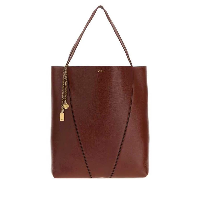 Caramel Leather Large Spin Shopping Bag Blushybrown Borse A Tracolla
