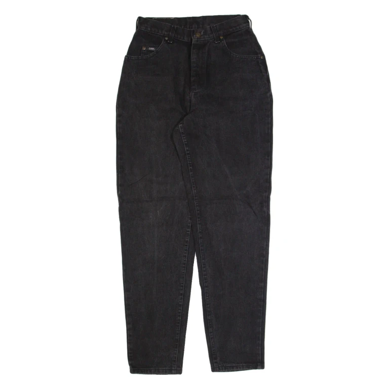 LEE Womens Jeans Black Regular Tapered 90s Stone Wash W26 L31