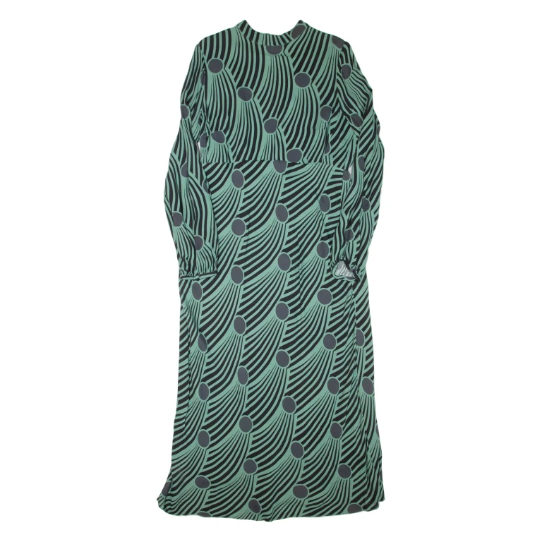 MINT VELVET Womens Maxi Dress Green Striped Long Sleeve Long L
