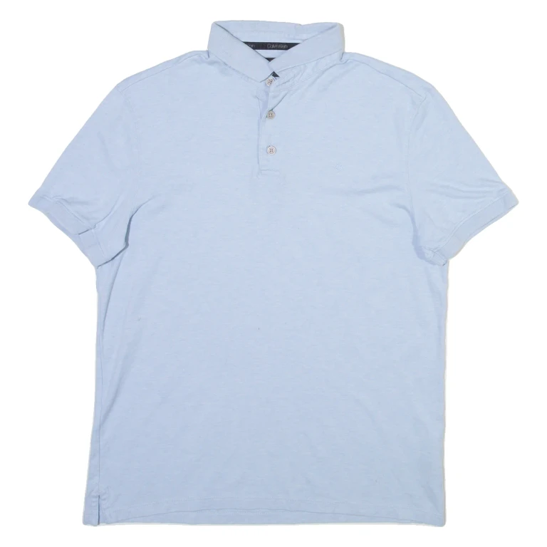 CALVIN KLEIN Mens Polo Shirt Blue S