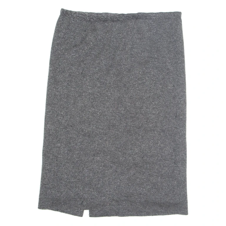 Womens Straight Skirt Grey Knee Length Wool M