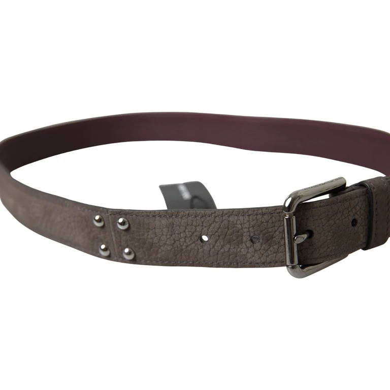 Dolce & Gabbana Brown Leather Metal Buckle Men Cintura Belt - Men