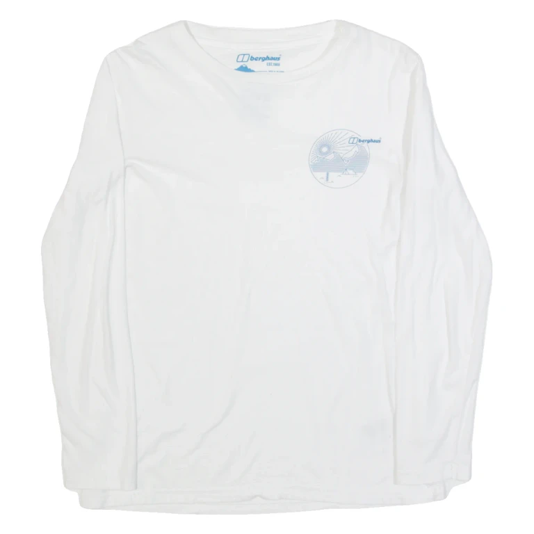 BERGHAUS Womens T-Shirt White Long Sleeve UK 12