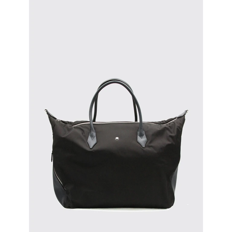 The Weekender Travel Bag in Nylon and Calfskin Leather (221656BLACK)