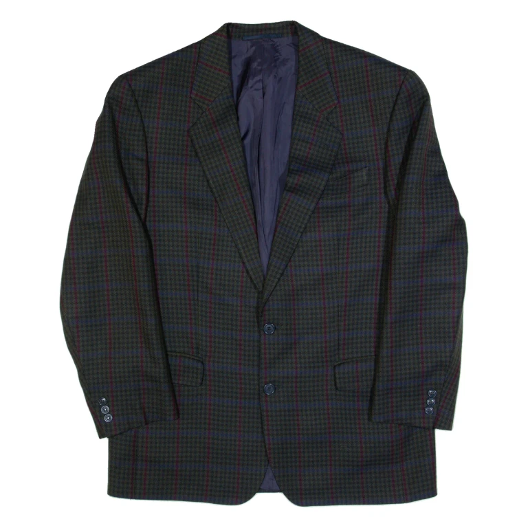COLLECTIONS R. HETTLER Mens Blazer Jacket Grey Wool Check L