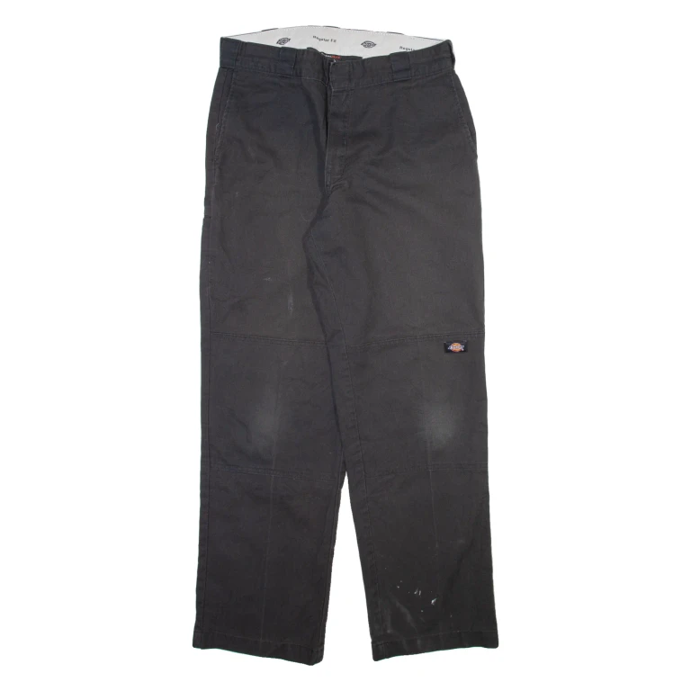 DICKIES Mens Trousers Black Relaxed Straight W34 L32