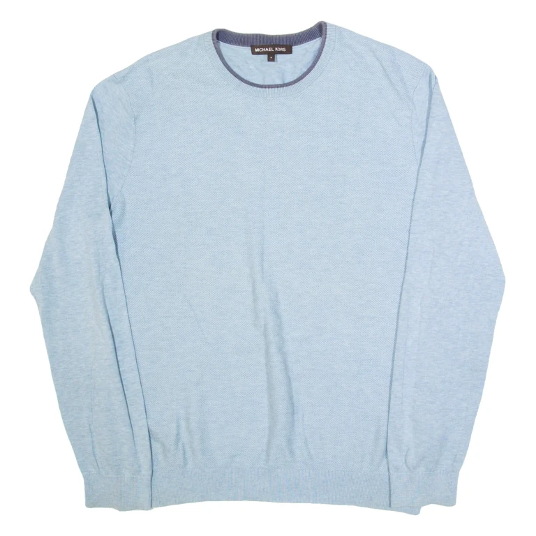 MICHAEL KORS Mens Jumper Blue Tight Knit M