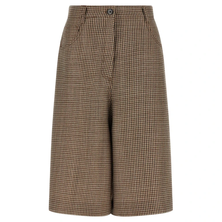 Brunello Cucinelli Brown Virgin Wool Bermuda Shorts - Women