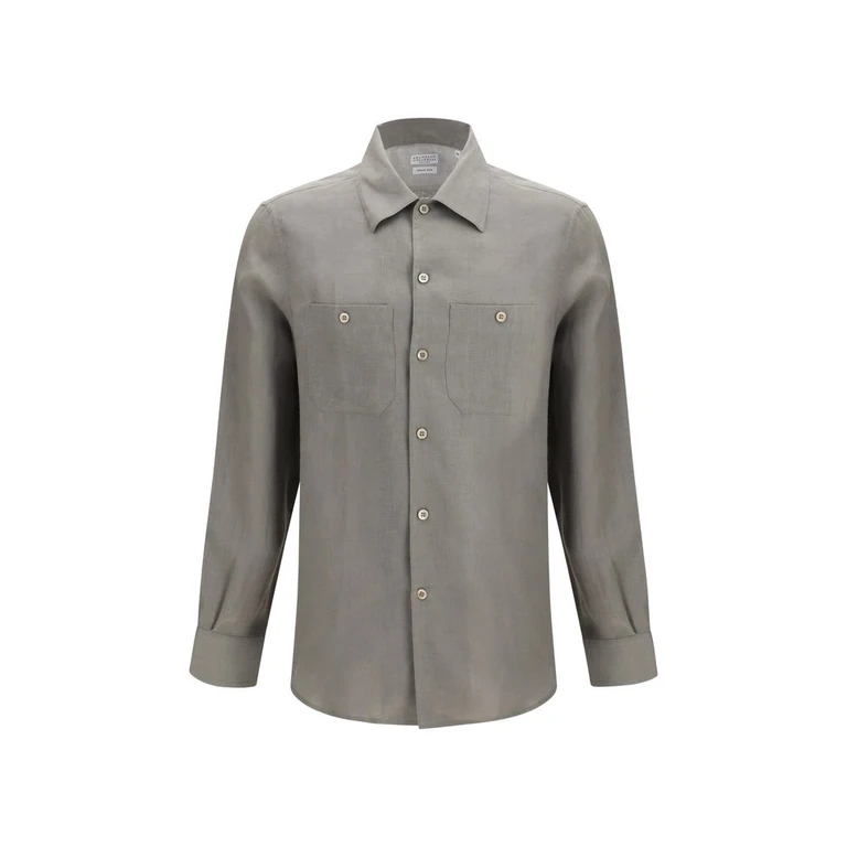 Bicolor Linen Dress Shirt - Men