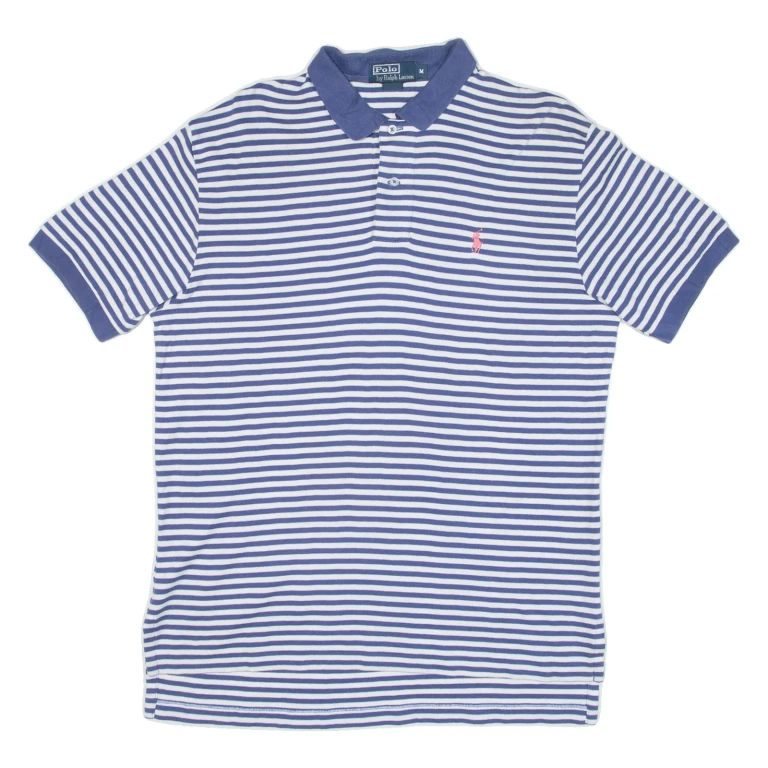 POLO RALPH LAUREN Mens Polo Shirt Blue Striped M
