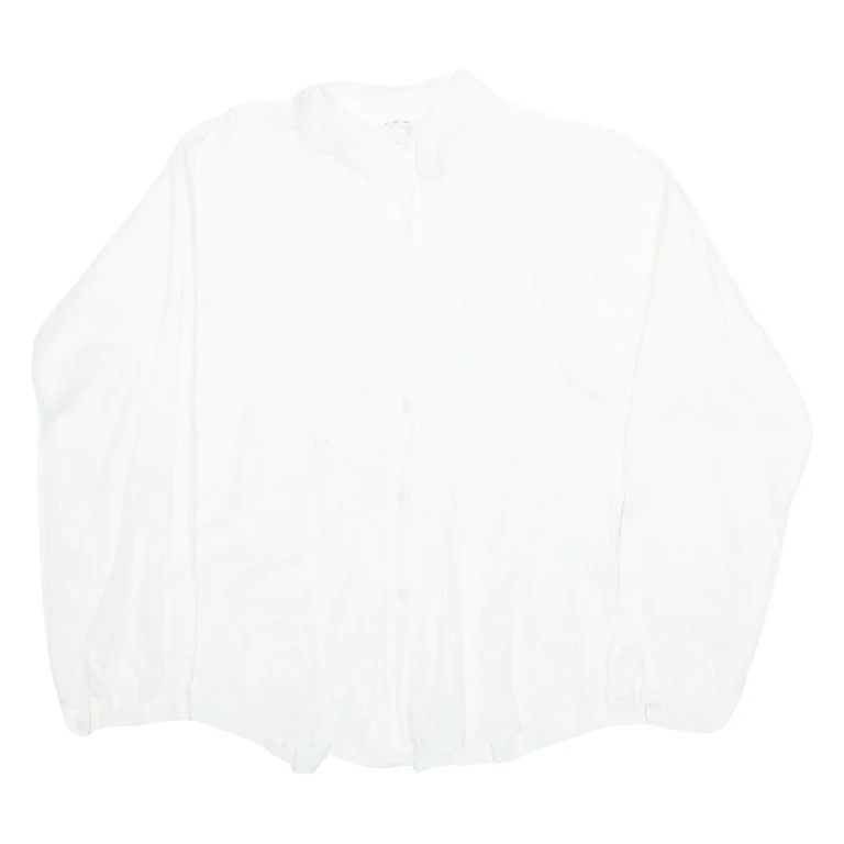 Womens Shirt White Collared Long Sleeve M