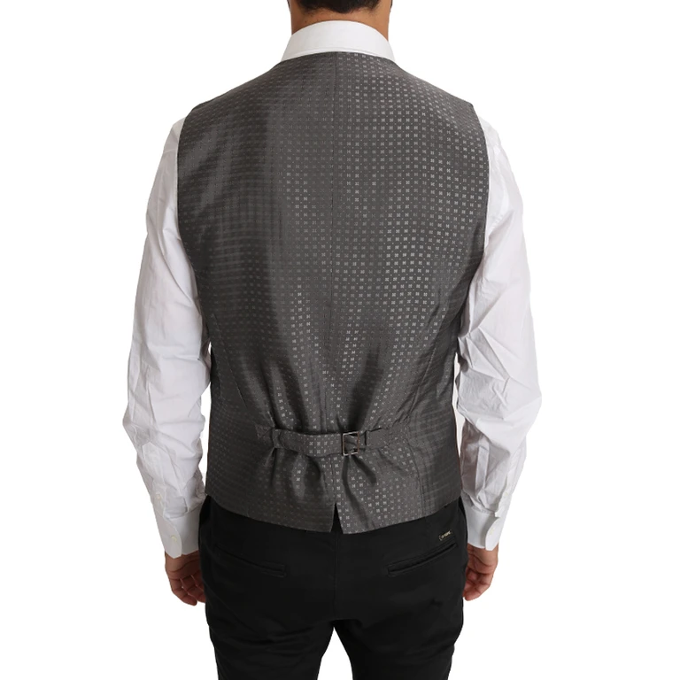 Dolce & Gabbana Brown Wool Silk Waistcoat Vest Clothing - Men