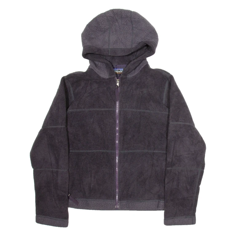 PATAGONIA Womens Fleece Jacket Purple Hooded M