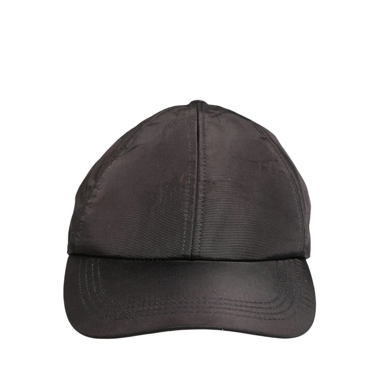 Dolce & Gabbana Men Black Cotton 6 Panels Baseball Cap Hat Lamb Leather - Men