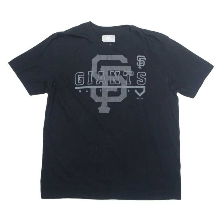 MAJESTIC Giants Baseball Mens T-Shirt Black USA XL
