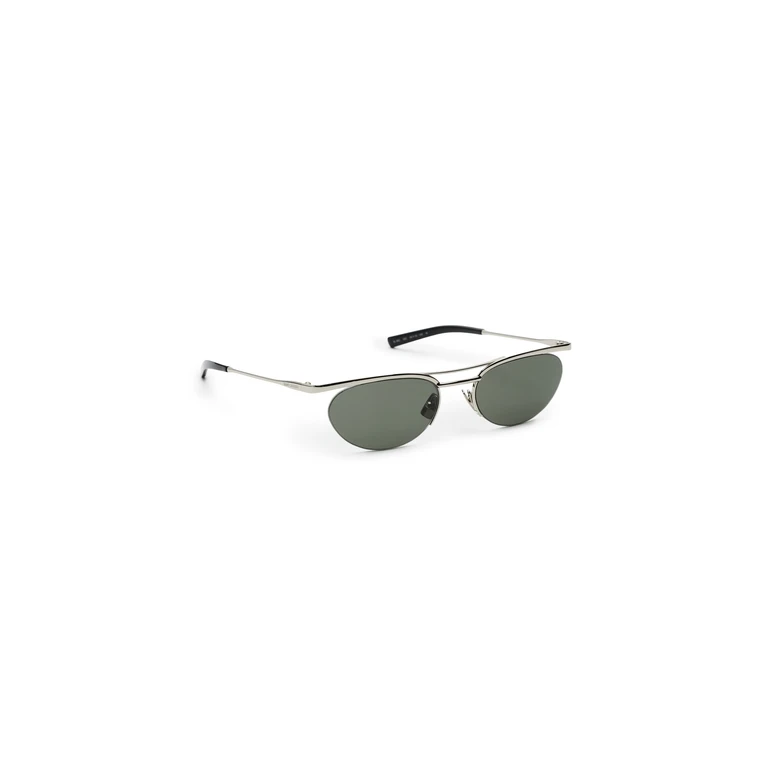 Saint Laurent Metal Aviator Sunglasses Silver-Silver-Grey One Size