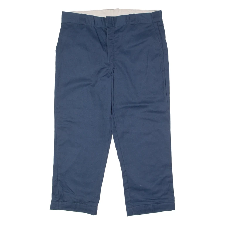 DICKIES Blanket Lined Workwear Mens Twill Trousers Blue Regular Straight W38 L28
