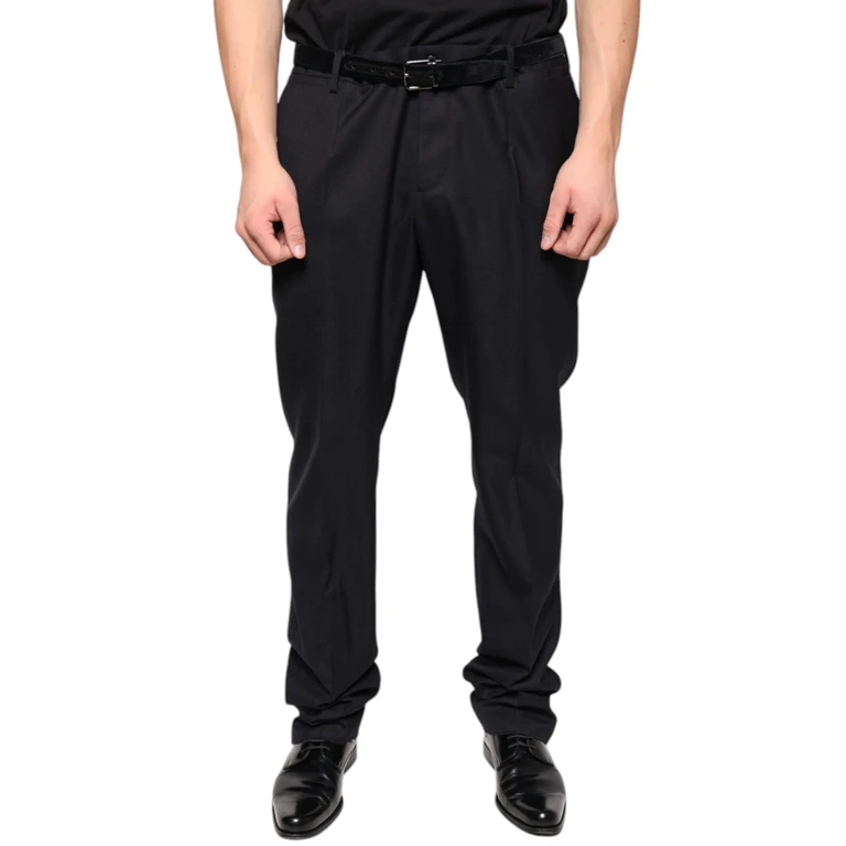 Dolce & Gabbana Black Wool Skinny Dress Formal Pants - Men